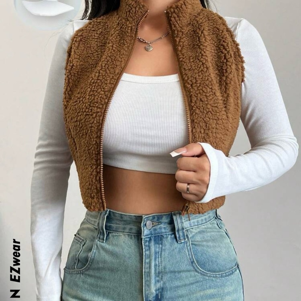 Brown Sherpa Vest
